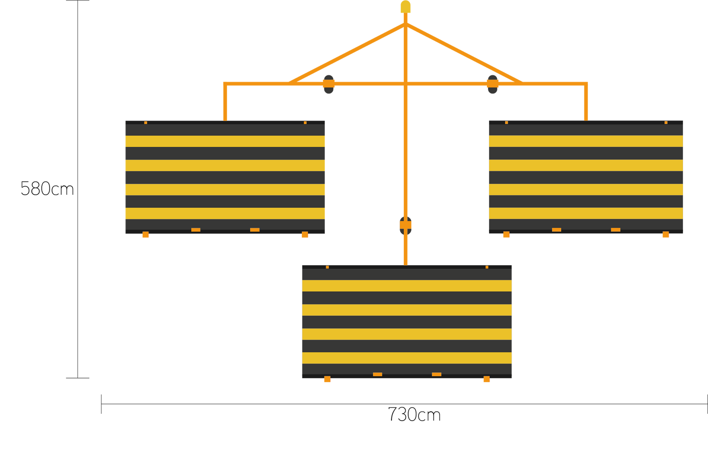 Das Duplexsystem verfügt über eine Kehrbreite 730cm.