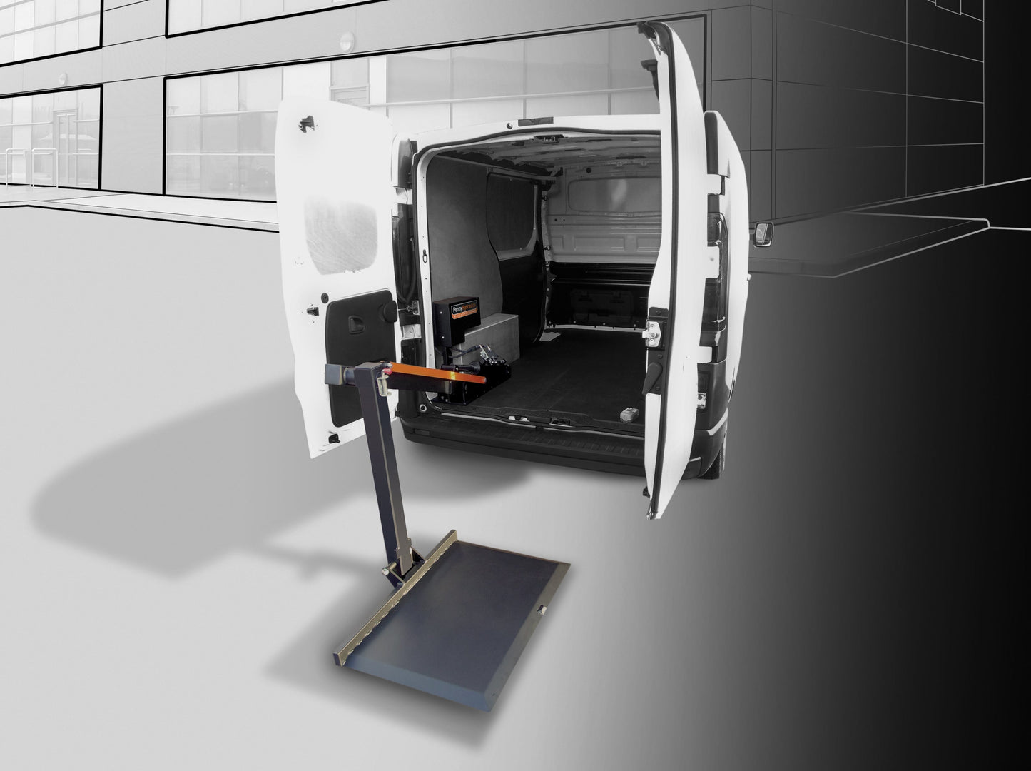 Load Lift Standard 250 hebt Lasten bis zu 250kg problemlos in das Fahrzeug.