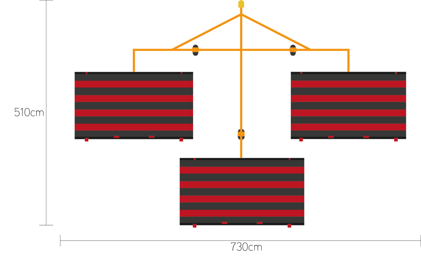 Das Duplexsystem verfügt über eine Kehrbreite 730cm.