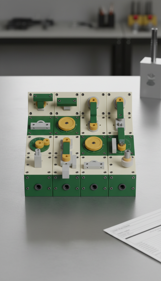 Modulares Werkzeugset mit Rastereinsätzen