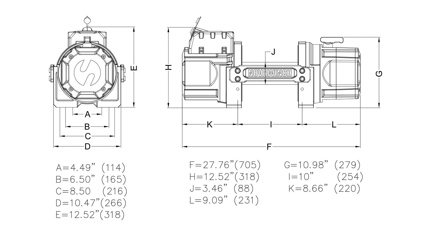 NOVAWINCH Seilwinde PRO 14500 / PRO 16500 / PRO 18500