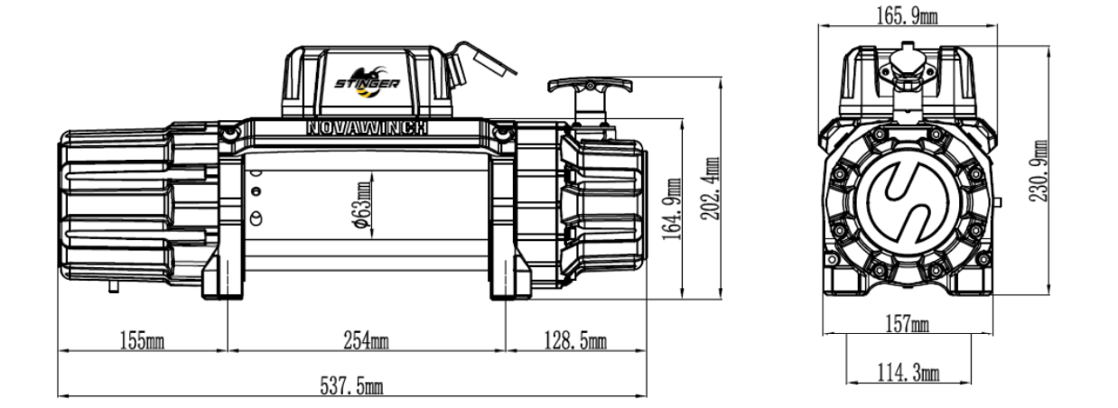 NOVAWINCH Seilwinde STINGER 8000 / STINGER 10000 / STINGER 12000