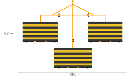 Das Duplexsystem verfügt über eine Kehrbreite 730 cm.